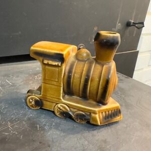 Vintage Ceramic Train Figurine Brown‎ Decorative Display Shelf Accent. Japan 4"